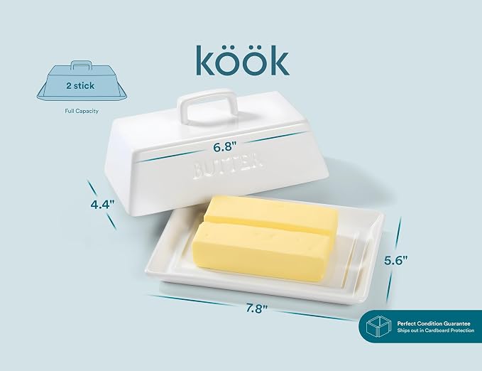 Kook Ceramic Extra Large Butter Dish - Image 6