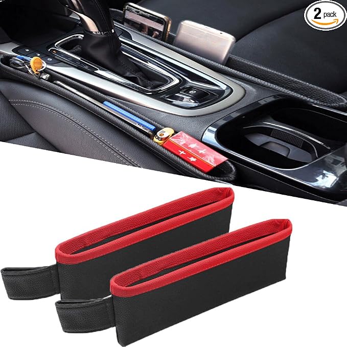 Tumecos Car Seat Pockets PU Leather Car Console Side Organizer Seat Catcher by Tumecos