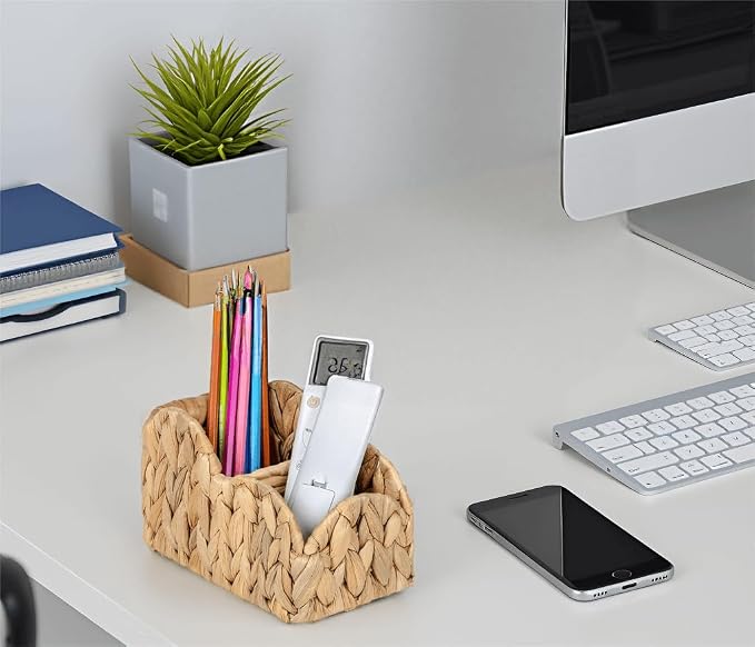 Scalloped TV Remote Control Holder Bedside Organizer, Office Desk Caddy Storage - Image 2