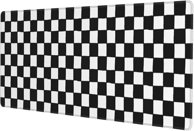 Black and White Checkered Gaming Mouse Pad, Large Mouse Pad by Giinly