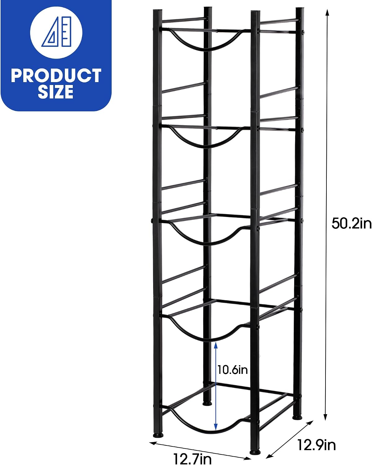 Klvied 5-Tier 5 Gallon Jug Rack, Heavy Duty