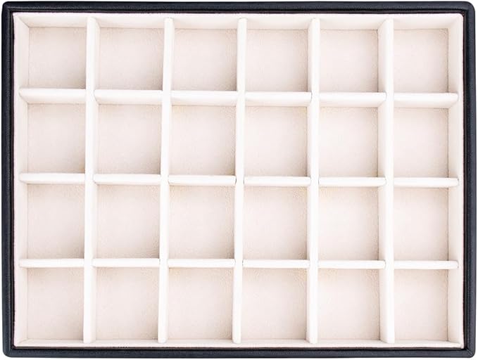 SANQIANWAN Leather Jewelry Organizer Trays Velvet Liner Storage Drawer Display by SANQIANWAN
