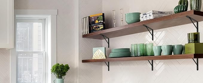 8 Pack L6 x H 4" Black Heavy Duty Shelf Brackets - Image 8