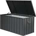 KUIKUI 150 Gallon Deck Box Waterproof, 150 Gallon Outdoor Storage Box, Metal by KUIKUI