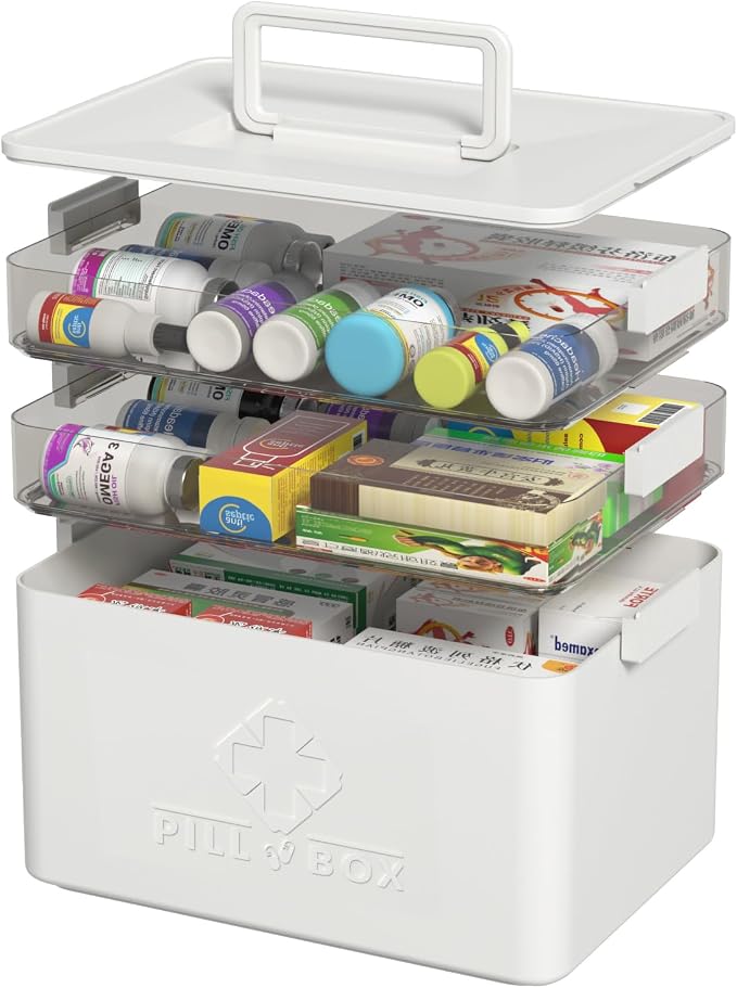 Morcte 3-Tier Medicine Organizer, Portable Medicine Cabinet by Morcte