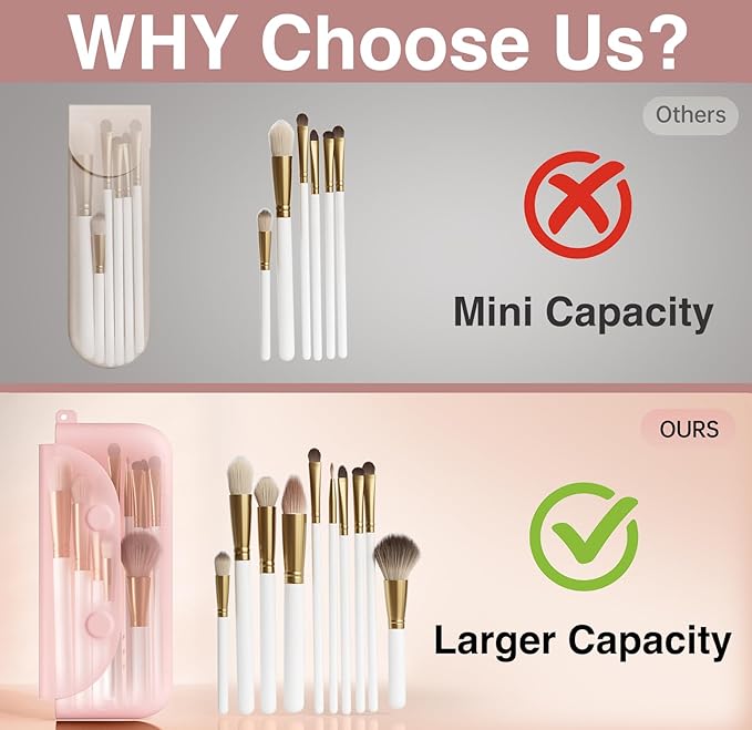 Silicone Makeup Brush Holder And Beauty Sponge Case, Travel Makeup Brush Case - Image 3