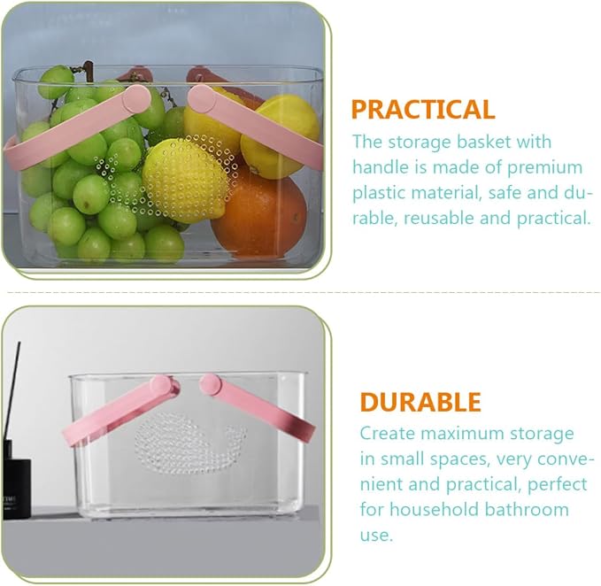 Plastic Storage Basket with Handle Portable Shower Caddy - Image 7