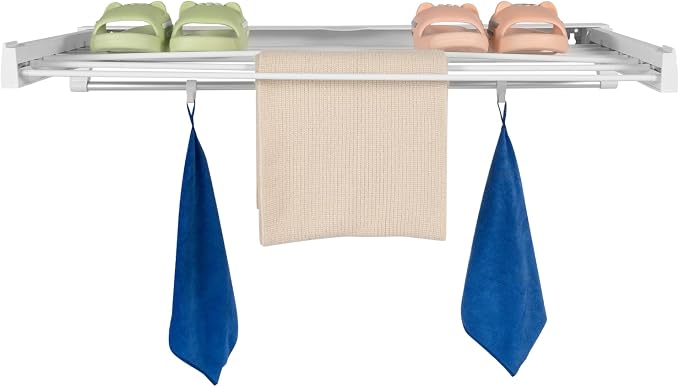 Wall Mounted Drying Rack, Foldable Wall Mount Laundry Rack Folding Indoor by Unknown