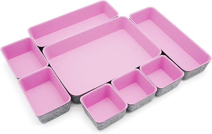 Welaxy desk drawer organizers tray felt storage bin caddy by Welaxy