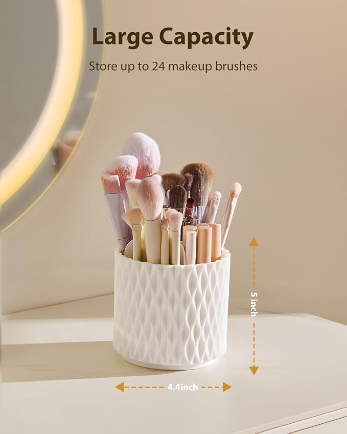 Rotating Makeup Brush Holder, 5 Slot Cosmetics Make up Brush Organizer Storage - Image 6