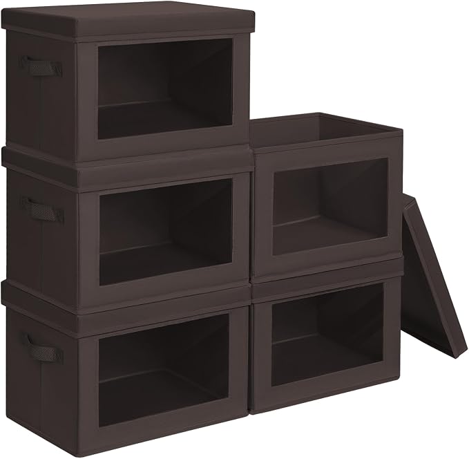 Stackable Storage Bins with Lids by Homsorout