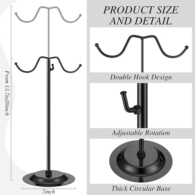 Weysat 10 Pcs Purse Holder Adjustable Handbag Display Stand Double Hook Metal - Image 3