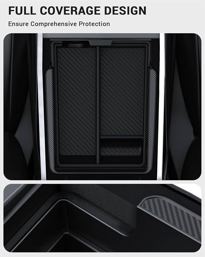 BASENOR 2021-2024 Tesla Model Y Model 3 Armrest Storage Box Console Organizer - Image 9