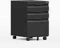 3 Drawer File Cabinet with Lock and Wheels, Rolling File Cabinets with Lock by Kooyon