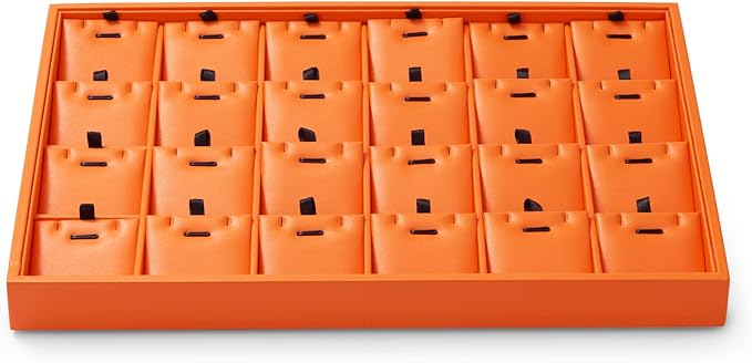Oirlv Luxury Leather Jewelry Display Tray 24 Grid Jewelry Organizer Tray by Oirlv