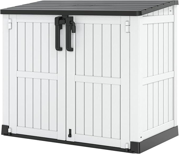 Horizontal Storage Shed, Outdoor Resin Storage Shed 36 Cu. Ft. Garden Extra by LHBGO