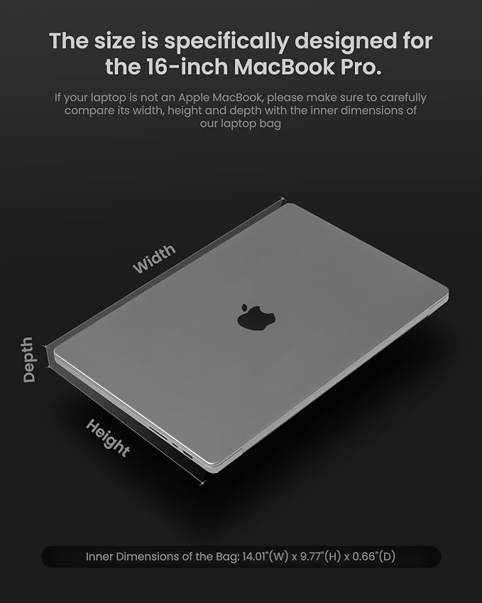 tomtoc Laptop Sleeve for 16-inch MacBook Pro M4/M3/M2/M1 Pro/Max A3403 A3186 - Image 3