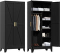 71" Tall Metal Wardrobe Closet by LCAOPC