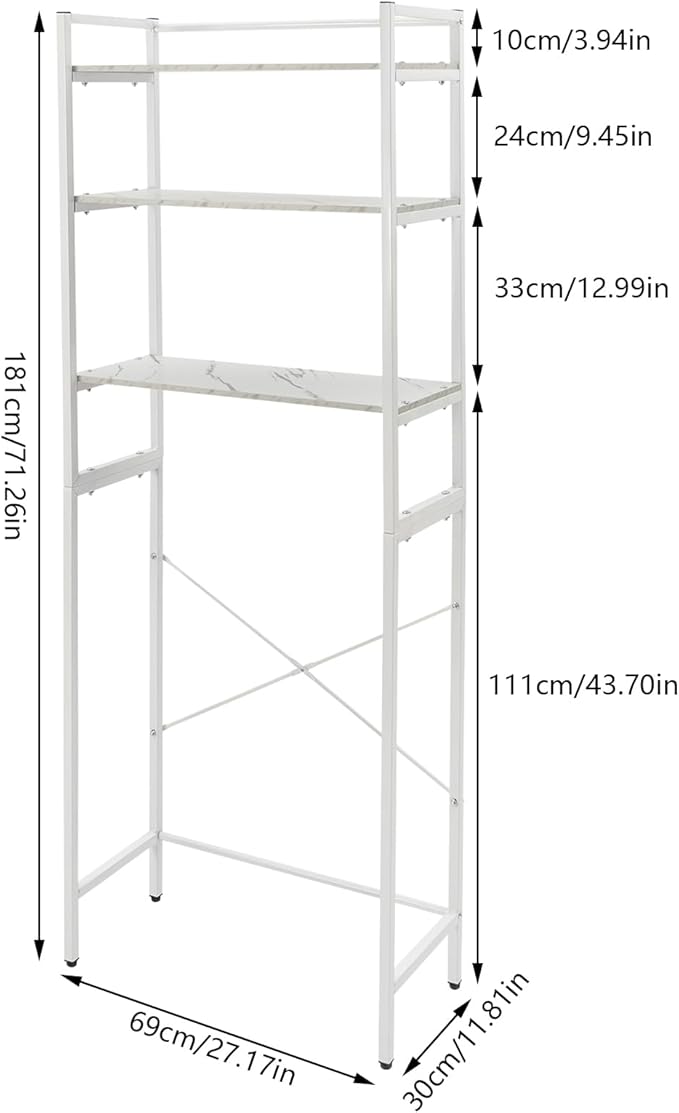Gdrasuya10 3-Tiers Over The Washer and Dryer Storage Shelf - Image 2