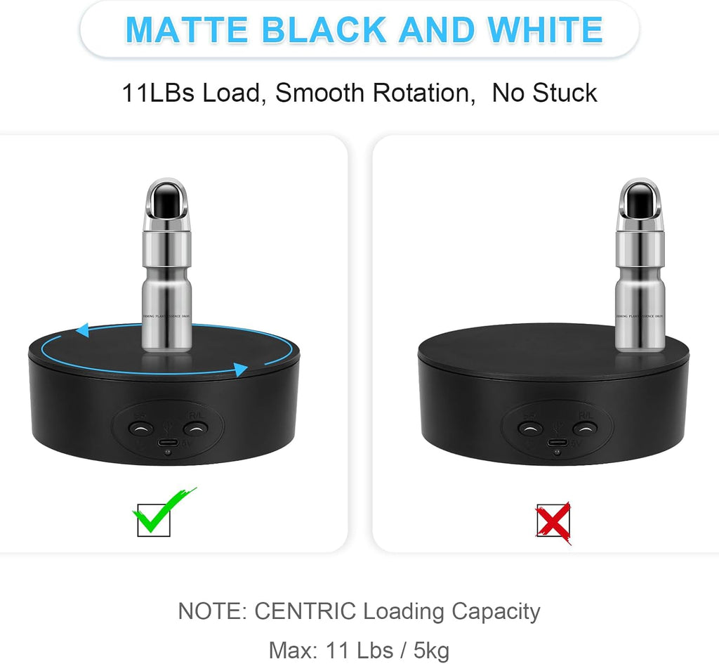 Motorized Rotating Display Stand, 5in/11lbs Load, 360° Rotating
