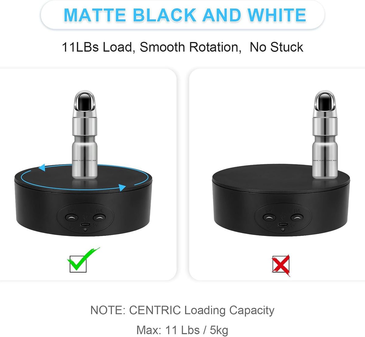 Motorized Rotating Display Stand, 5in/11lbs Load, 360° Rotating