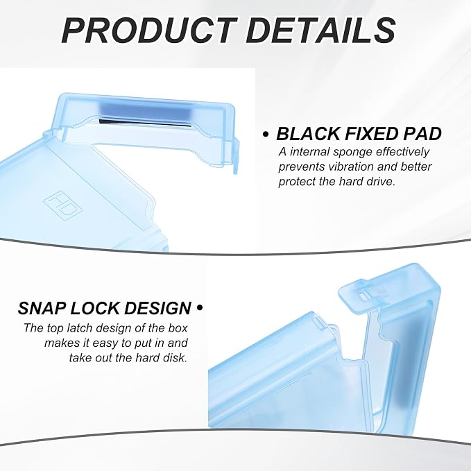 PATIKIL 4.5" x 3.2" Hard Drive Disk Case, 1Set Plastic Hard Disk Storage Box - Image 4