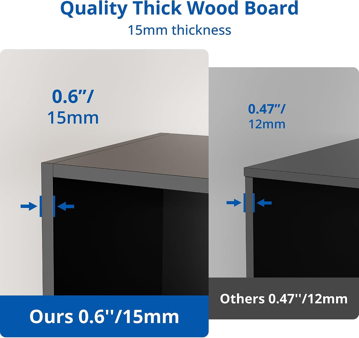 Black Bookshelf, 3-Tier Open Shelf Bookcase, 10 Cube Storage Organizer