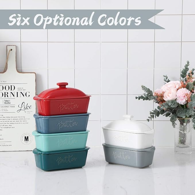 FE Butter Dish, 10 oz Ceramic Butter Keeper - Image 7