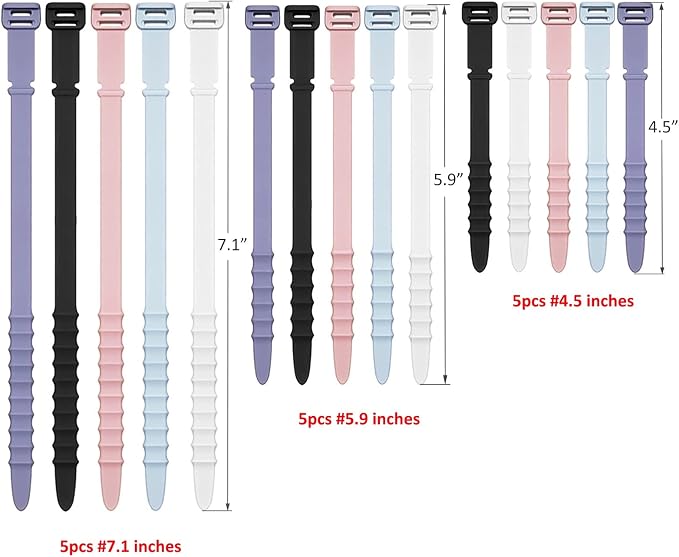Silicone Zip Ties, Reusable Zip Ties, Rubber Cable Ties Straps - Image 7