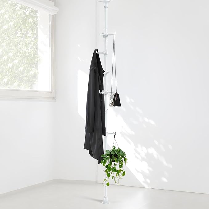 Coat Rack Freestanding, 56 to 125 inch Adjustable Tension Rod Coat Tree by Sempicad