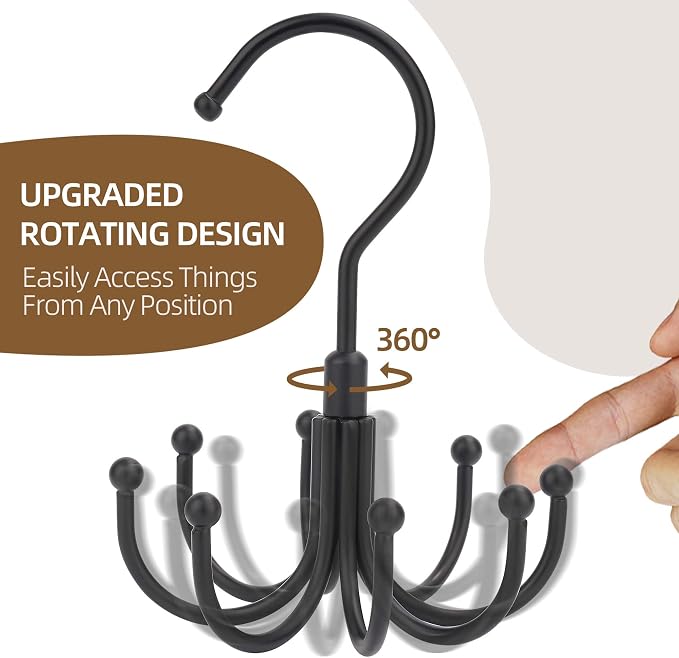 ZEDODIER Belt Hanger, 4 Pack Rotatable Belt Rack Closet Accessories Organizer - Image 2