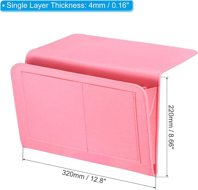 PATIKIL 13in Bedside Caddy, Bed Caddy Bedside Organizer Hanging 5 Pocket Soft - Image 2