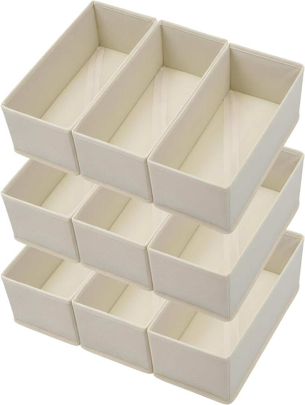 Bructhun Sock Drawer Organizer 9 Pack - Collapsible Fabric Storage