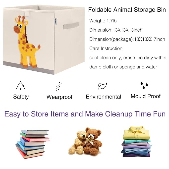 CLCROBD Foldable Animal Cube Storage Bins Fabric Toy Box/Chest/Organizer - Image 3