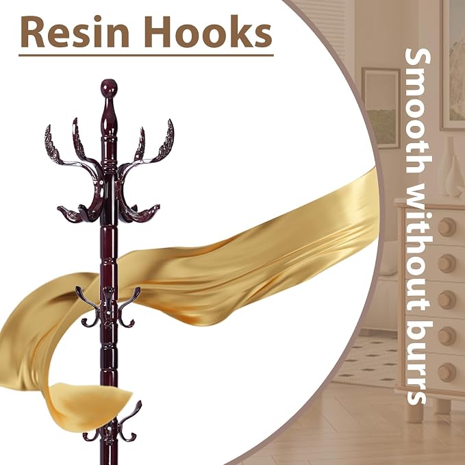 Solid Wooden Coat Rack Stand, Coat Racks Freestanding - Image 3