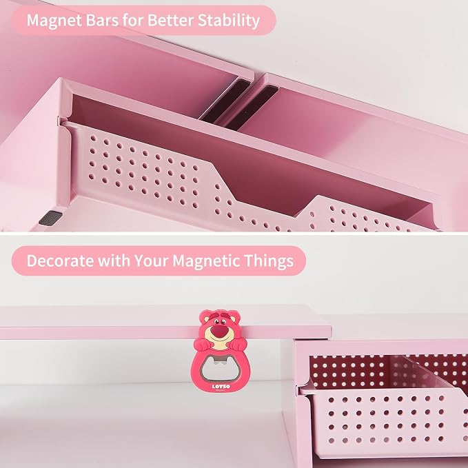 Dual Monitor Stand Riser with Drawer, Desk Organizer and Accessories, Desktop - Image 5