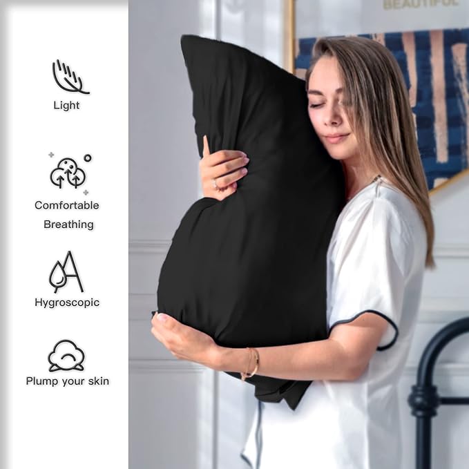 Silk Pillowcase for Hair and Skin, Breathable and Sliky 100% Silk Pillowcases - Image 3