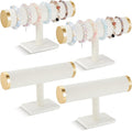 Wenqik 4 Pcs Bracelet Holder Stand Beige Velvet Bracelet Jewelry Display Holder by Wenqik