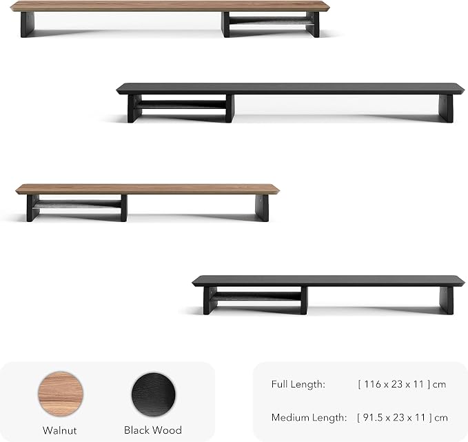 Raico Desk Cockpit Shelf Monitor Stand System Dual Screen Setup Wood Large Desk - Image 9
