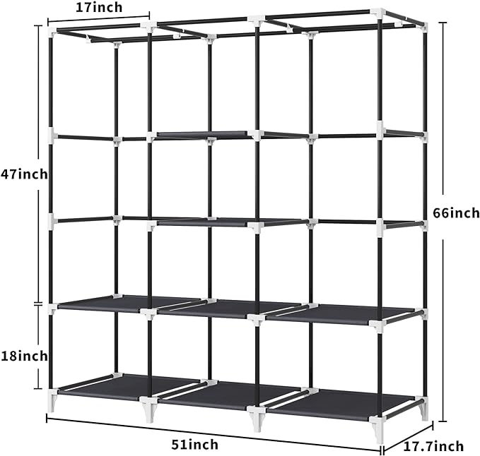 Portable Closet, 51 Inch Wardrobe Closet - Image 4