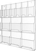 Acrylic Brochure Pamphlet Holder, 6 Magazine Holders and 6 Pamphlet