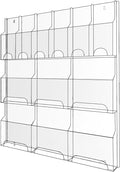 Acrylic Brochure Pamphlet Holder, 6 Magazine Holders and 6 Pamphlet Holders by Nalwort