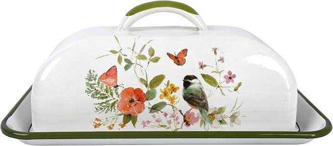 Enameled Farmhouse Vintage Butter Dish by Quorvynne