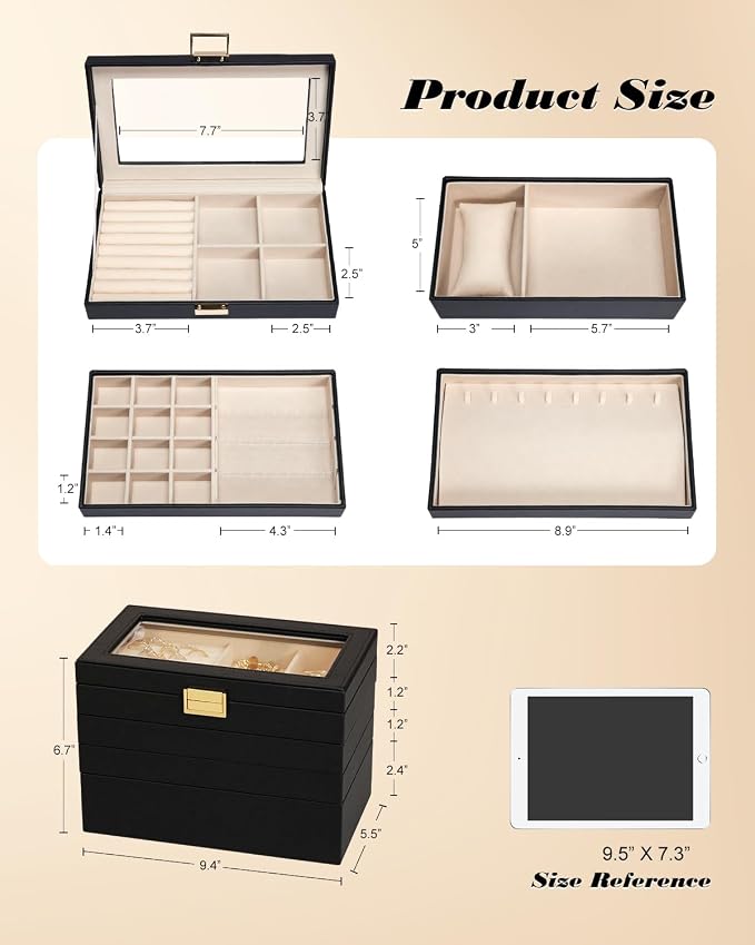 Homde Jewelry Tray Stackable Jewelry Box Drawer Organizer - Image 6