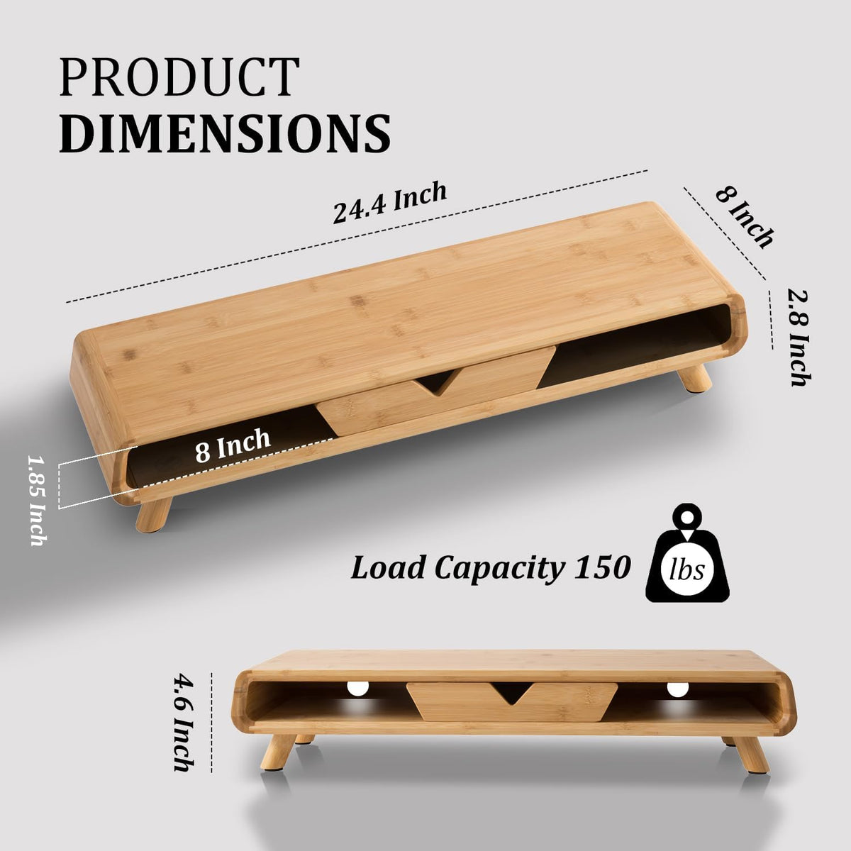 Homerays Bamboo Monitor Stand Riser, No Assembly Required Exquisite