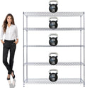 60"x24"x72" Heavy Duty Chrome Wire Shelving Unit, 5-Tier NSF Certified