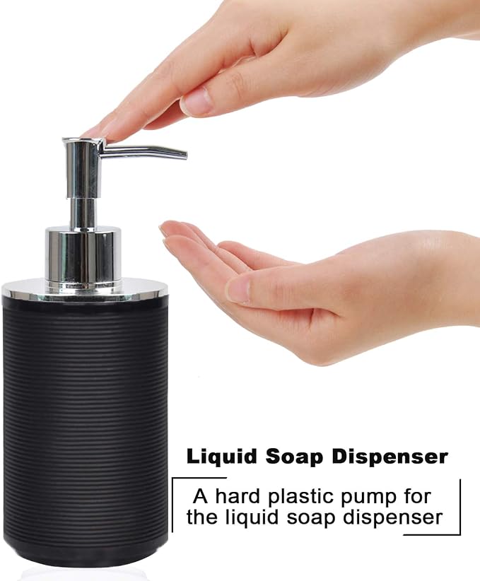 CERBIOR Bathroom Accessories Set 6 Piece Bath Ensemble Includes Soap Dispenser - Image 4