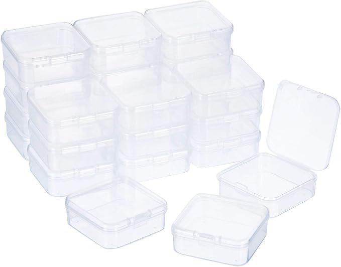 SATINIOR 24 Packs Small Clear Plastic Beads Storage Containers Box - Image 5
