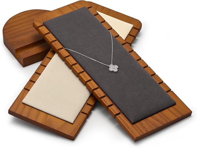 Oirlv Solid Wood Necklace Organizer Showcase Necklace Display Stand Jewelry - Image 7