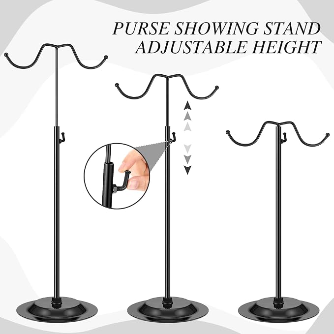 Weysat 10 Pcs Purse Holder Adjustable Handbag Display Stand Double Hook Metal - Image 2